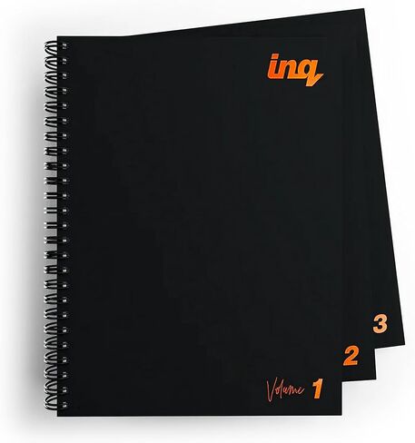 inq Spiral Notebook 3-Pack A5 (5.8" x 8.3") – 156 Pages, Water-Resistant Cover, Numbered Pages, 90gsm Paper, Double-Wire Binding (Black) in Kuwait