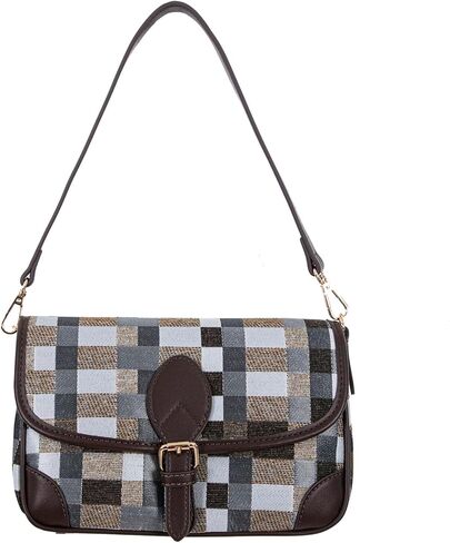 Crossbody Bags for Women Satchel Bags Zipper Closure Patchwork Handbags with 2 Removable Straps in Saudi Arabia