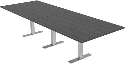 SKUTCHI DESIGNS INC. 12 Person Rectangle Conference Table with Matte Black Metal T-Base | Scratch-Resistant Laminate | Harmony Series Modular Meeting Tables for Office and Homes | Black Cypress - 12' in Kuwait