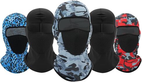 5 Pack Balaclava Face Mask Bandana Hood Headwear Unisex Tactical Training Cycling Ski Hunting in Saudi Arabia