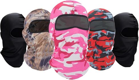 5 Pack Balaclava Face Mask Bandana Hood Headwear Unisex Tactical Training Cycling Ski Hunting in Saudi Arabia