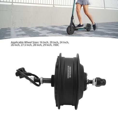36V 500W Electric Bicycle Rear Hub Motor, 9-Pin Brushless Geared Wheel, Aluminum Alloy Rim for Mountain Bike, Compatible with 16-700c Wheels, Lithium Battery Conversion in Saudi Arabia