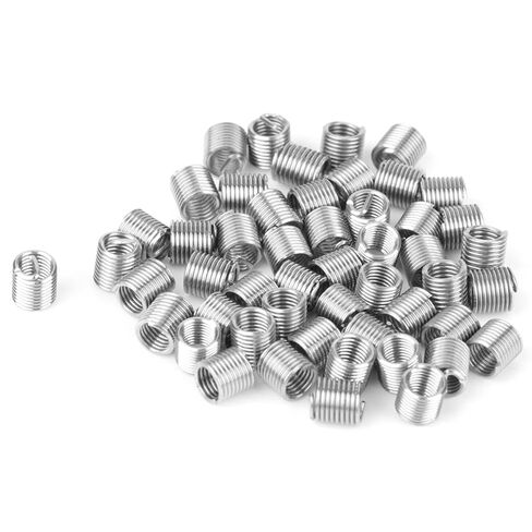 طقم إصلاح خيط M3 50 قطعة، طقم إدراج حلزوني M3x2D، إدراج خيط سلك ملفوف من الفولاذ المقاوم للصدأ لاستعادة الأسلاك التالفة في الفولاذ والحديد والألومنيوم in Kuwait