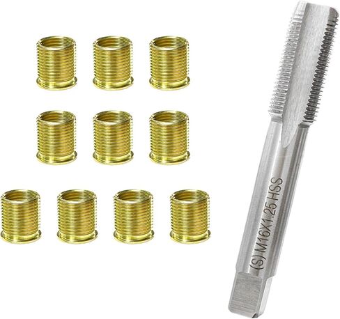 Spark Plug Thread Repair Kit, Spark Plug Rethreaded Kit with M14×1.25 Inserts M16×1.25 Tap, Stainless Steel Thread Repair Tools for Automotive Gasoline Engines Generators in Saudi Arabia