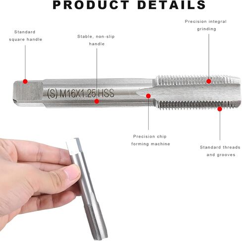 Spark Plug Thread Repair Kit, Spark Plug Rethreaded Kit with M14×1.25 Inserts M16×1.25 Tap, Stainless Steel Thread Repair Tools for Automotive Gasoline Engines Generators in Saudi Arabia