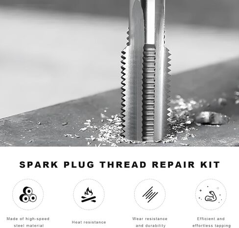 Spark Plug Thread Repair Kit, Spark Plug Rethreaded Kit with M14×1.25 Inserts M16×1.25 Tap, Stainless Steel Thread Repair Tools for Automotive Gasoline Engines Generators in Saudi Arabia