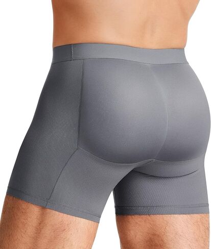 TAILONG Men Padded Underwear Boxer Briefs Tummy Control Body Shaper Shapewear Enhance Butt Lifter (Grey, XXX-Large) in Saudi Arabia