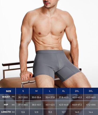 TAILONG Men Padded Underwear Boxer Briefs Tummy Control Body Shaper Shapewear Enhance Butt Lifter (Grey, XXX-Large) in Saudi Arabia