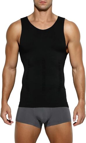 Men's Compression Tank Top Undershirts Slimming Body Shaper Muscle Vest in Saudi Arabia