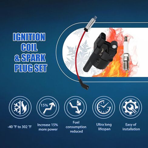 8PCS UF414 Round Ignition Coils Pack Iridium Spark Plugs 748UU Spark Plug Wire Set Compatible with Chevrolet Avalanche Corvette Express Silverado 1500 2500 3500 Impala GMC Escalade for C1512 D514A in Kuwait