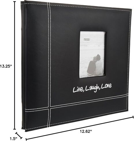 Pioneer 12-by-12-Inch Embroidered Black Leatherette Scrapbook in Kuwait