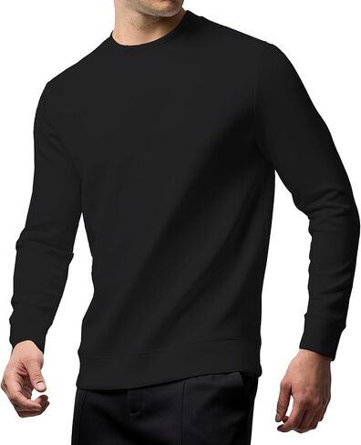 Fioboc Hoodies for Men, Casual Crewneck Mens Sweatshirt Long Sleeve Athletic Modal Sweat Shirts in Kuwait
