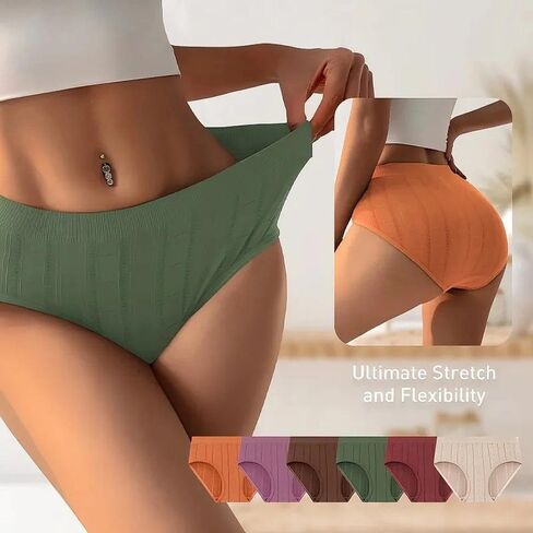 Womens Underwear, 6PCS Seamless Triangle Briefs, Ladies Panties Soft Stretch Low Rise Solid Color Multipack Everyday Comfort in Saudi Arabia