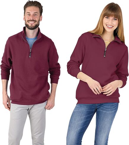 سترة Charles River Apparel للجنسين بسحاب ربع دائري، للرجال والنساء من مزيج القطن الناعم in Saudi Arabia