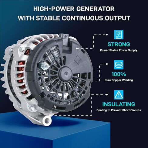 New Alternator Fit for 2005-2006 Chevy Silverado 1500, GMC Sierra 1500, Chevy Avalanche 1500, 2007 GMC Sierra 1500 Classic, Silverado 1500 Classic, 4.3L 4.8L 5.3L 6.0L 8302 ADR0368 400-12247 10392759 in Saudi Arabia