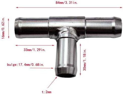 5/8 خرطوم سخان تي شيرت 3 طرق موصل أنابيب عالمي على شكل حرف T خرطوم مشعاع السيارة T-تركيبات لمعظم السيارات نظام تسخين مكيف الهواء مضخة مياه تبريد SUV شاحنة جرار 5/8X5/8X5/8 بوصة. in Kuwait
