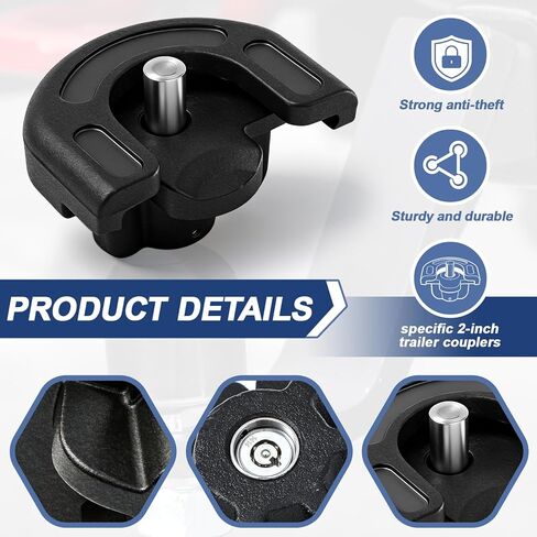 Outus 2 Inch Trailer Hitch Lock Heavy Duty Anti Theft Trailer Coupler Lock Stainless Steel Pin for Trailers Rvs Trucks Boats in Kuwait