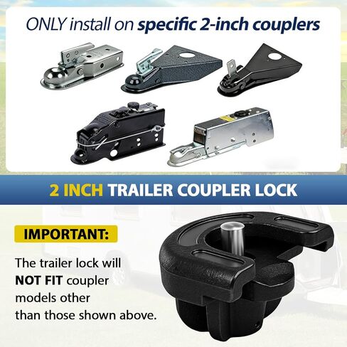 Outus 2 Inch Trailer Hitch Lock Heavy Duty Anti Theft Trailer Coupler Lock Stainless Steel Pin for Trailers Rvs Trucks Boats in Kuwait