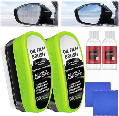 Clear Vision Windshield Cleaner with Car Window Cleaner, 2026 Upgrade Automotive Oil Film Cleaning Brush for Car Windows,Clear Vision Glass Cleaner Tool for All Glass Surfaces (2PCS) in Saudi Arabia