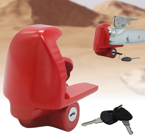 أقفال وصلة وصلة المقطورة مع مفاتيح، مقاس عالمي يناسب 1-7/8،2-5/16،2 بوصة قفل وصلة وصلة كروية، قفل لسان مقطورة فولاذي شديد التحمل قابل للتعديل للقوارب والمقطورات والمركبات الترفيهية، وصلات مضادة للسرقة، YELLOW-1P in Kuwait