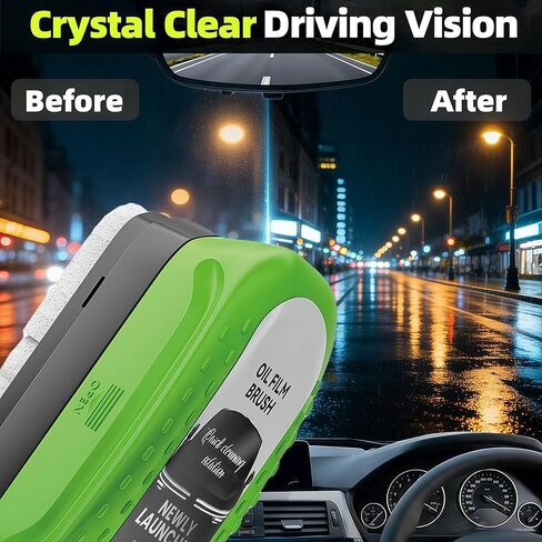 Clear Vision Windshield Cleaner with Car Window Cleaner, 2026 Upgrade Automotive Oil Film Cleaning Brush for Car Windows,Clear Vision Glass Cleaner Tool for All Glass Surfaces (2PCS) in Saudi Arabia