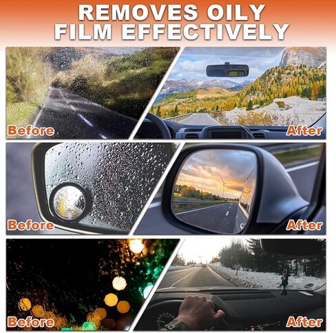 قطعتان من واقي الزجاج Q4 من كونال، فرشاة تنظيف الزجاج Q4 تزيل طبقة الزيت واللطخات لتحسين وضوح الزجاج الأمامي للسيارات والنوافذ لضمان سلامة القيادة in Kuwait