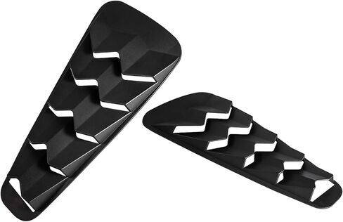 Bonbo فتحات نافذة خلفية + جانبية لسيارة Ford Mustang 2005 2006 2007 2008 2009 2010 2011 2012 2013 2014 غطاء ظل الشمس للزجاج الأمامي GT Lambo Style ABS (أسود غير لامع) in Saudi Arabia