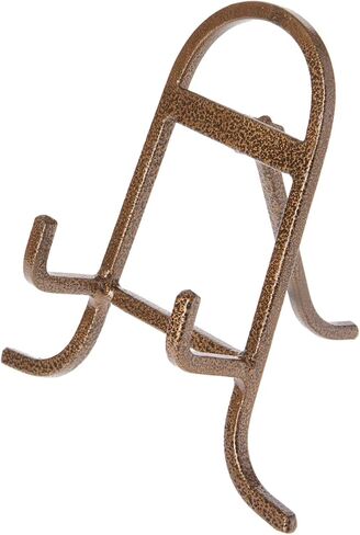 Bard's Antique Gold-Toned Wrought Iron Easel, 6.25" H x 6" W x 3.25" D in Saudi Arabia