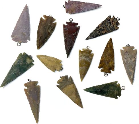Leather Unlimited long Agate Arrowhead Pendants - Native Jewelry Accessories (2"-3" Long) in Saudi Arabia
