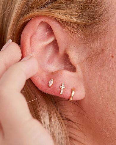Mireia Golden Trio Cross Earring Stud Pack in Saudi Arabia