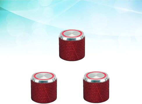 DECHOUS حجم لهجة التحكم المقابض غطاء 3 قطعة الغيتار الكهربائي باس المقابض أجزاء الغيتار المعدنية الحمراء in Kuwait