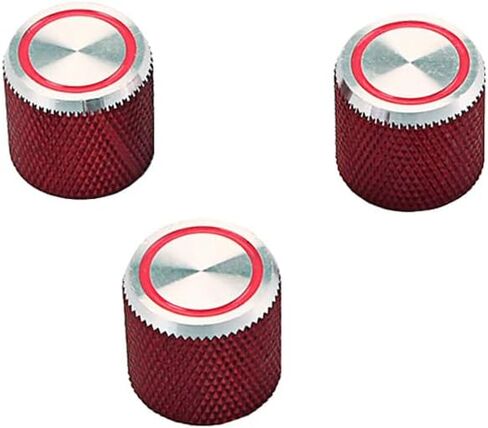 DECHOUS حجم لهجة التحكم المقابض غطاء 3 قطعة الغيتار الكهربائي باس المقابض أجزاء الغيتار المعدنية الحمراء in Kuwait