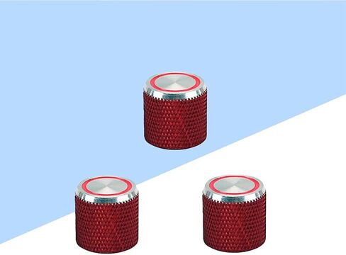 DECHOUS حجم لهجة التحكم المقابض غطاء 3 قطعة الغيتار الكهربائي باس المقابض أجزاء الغيتار المعدنية الحمراء in Kuwait