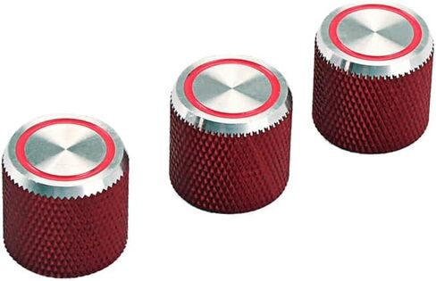 DECHOUS حجم لهجة التحكم المقابض غطاء 3 قطعة الغيتار الكهربائي باس المقابض أجزاء الغيتار المعدنية الحمراء in Kuwait