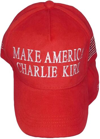 Make America Charlie Kirk Freeom USA Red Cotton Adjustable Embroidered Cap Hat in Saudi Arabia