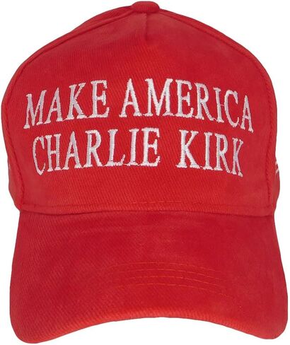 Make America Charlie Kirk Freeom USA Red Cotton Adjustable Embroidered Cap Hat in Saudi Arabia