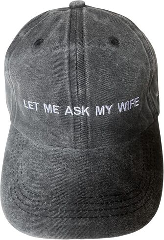 Let Me Ask My Wife Hat Vintage Husband Baseball Cap Wifey Funny Couples Outfit Hat Wedding for Men in Saudi Arabia
