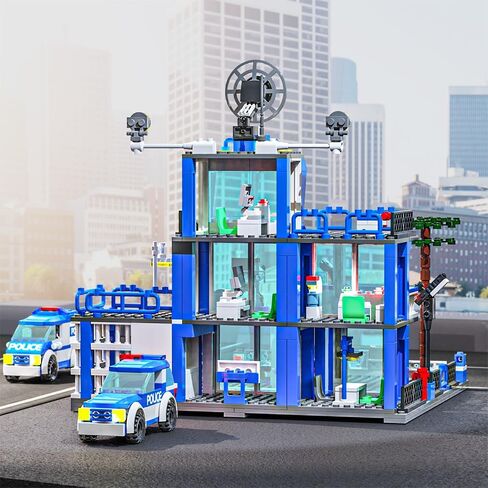 مجموعات بناء مركز شرطة المدينة من مايند بوكس، 570 قطعة من مجموعات شرطة المدينة، مجموعة مكعبات بناء، هدية للأولاد من سن 6 إلى 12 عامًا in Kuwait