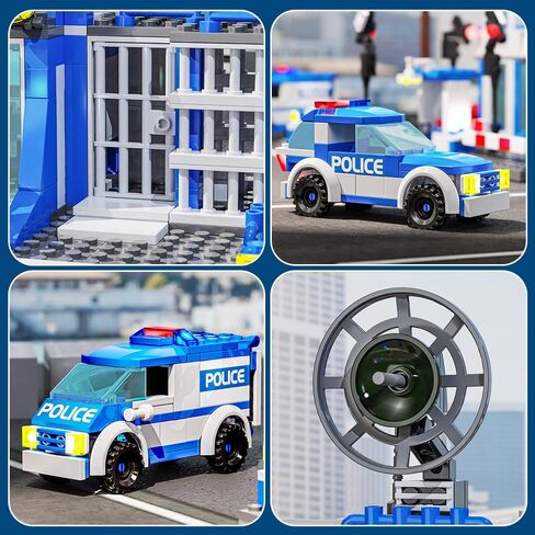 مجموعات بناء مركز شرطة المدينة من مايند بوكس، 570 قطعة من مجموعات شرطة المدينة، مجموعة مكعبات بناء، هدية للأولاد من سن 6 إلى 12 عامًا in Kuwait