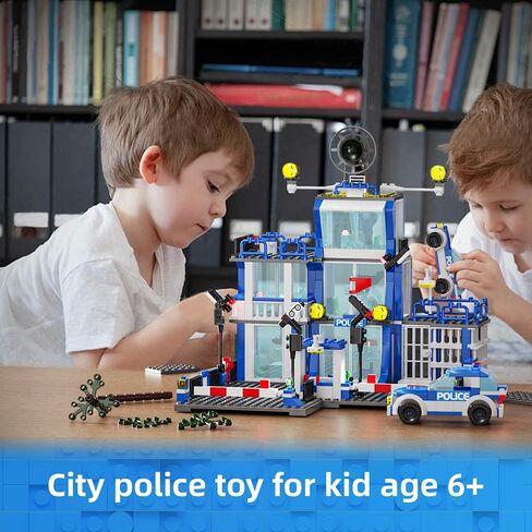 مجموعات بناء مركز شرطة المدينة من مايند بوكس، 570 قطعة من مجموعات شرطة المدينة، مجموعة مكعبات بناء، هدية للأولاد من سن 6 إلى 12 عامًا in Kuwait