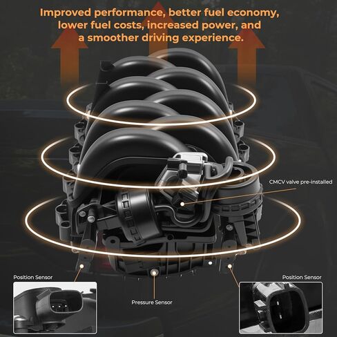 مشعب سحب المحرك مع CMCV وحشية متوافق مع Ford F150 F-150 5.0L V8 2015 2016 2017 بديل لـ 615-916 FL3Z-9424-J FL3Z-9424-F FL3Z9424J FL3Z9424F in Saudi Arabia
