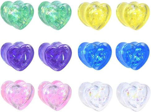 سدادات أنفاق أذن شفافة على شكل قلب، سدادات ثقب الأذن من الأكريليك، موسعات الأذن، نقالة in Kuwait