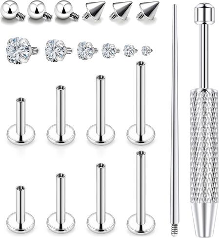 16G Medusa Piercing Jewelry Surgical Steel Labret Jewelry Monroe Lip Rings Different Size Tragus Nail Conch Cartilage Helix Earring Stud Bar Length 6mm 8mm 10mm 12mm in Saudi Arabia