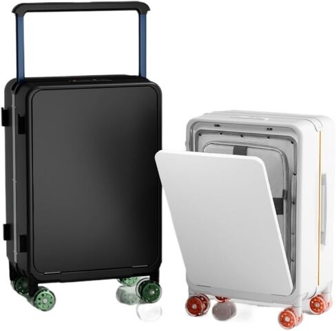 Shell Wide Handle Front-Opening Luggage, Jelly Wheels Stylish Minimalist Carry-On Travel Suitcase (Unisex)(Ash,20 inches) in Saudi Arabia