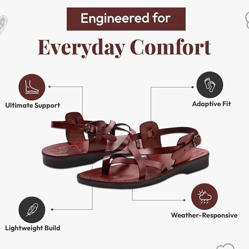Holy Land Market Men/Women Biblical Jesus Leather Sandals/Slides From Jerusalem (Yashua Style III) in Saudi Arabia