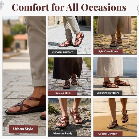 Holy Land Market Men/Women Biblical Jesus Leather Sandals/Slides From Jerusalem (Yashua Style III) in Saudi Arabia