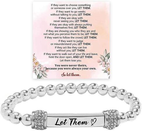 72ore Let Them Bracelet for Women Inspirational Bracelets Adjustable Braided Rope Engraved Bracelet Inspirational Gifts for Women Trendy in Saudi Arabia