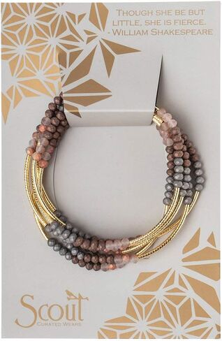 Scout Curated Wears - Women's Scout Wrap Bracelet & Necklace, Matte Metallic Tri-Tone/Gold in Saudi Arabia