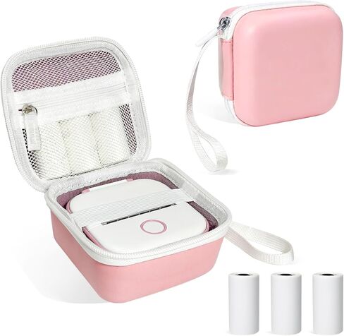 حافظة صانع الملصقات متوافقة مع Memoking T02، حافظة لطابعة الملصقات الصغيرة Phomemo M02 مع 3 لفات من الورق الحراري اللاصق (1.97 بوصة × 11.48 قدم/50 مم × 3.5 متر)، حامل تخزين ورق لاصق محمول (أخضر) in Kuwait