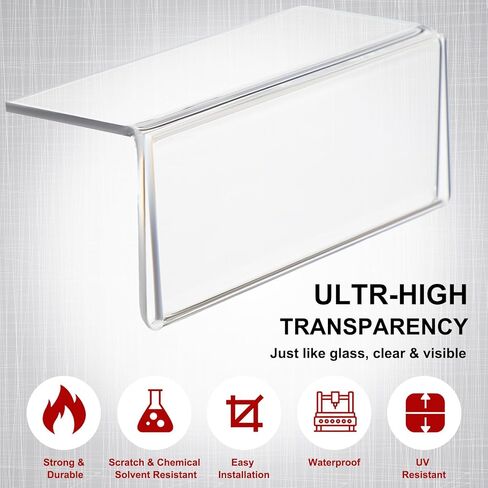 Thyle 50 Pcs Acrylic Rigid Shelf Label Holders for Library Supplies Shelf Labels with Dots Clear Desk Name Plate Store Bakeries Shelves Display Markers(1.25 x 3 Inch) in Saudi Arabia